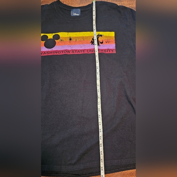 Disney Mickey Mouse WSU Washington Cougar Black Stripe Short Sleeve T-Shirt SZ L - Picture 10 of 10
